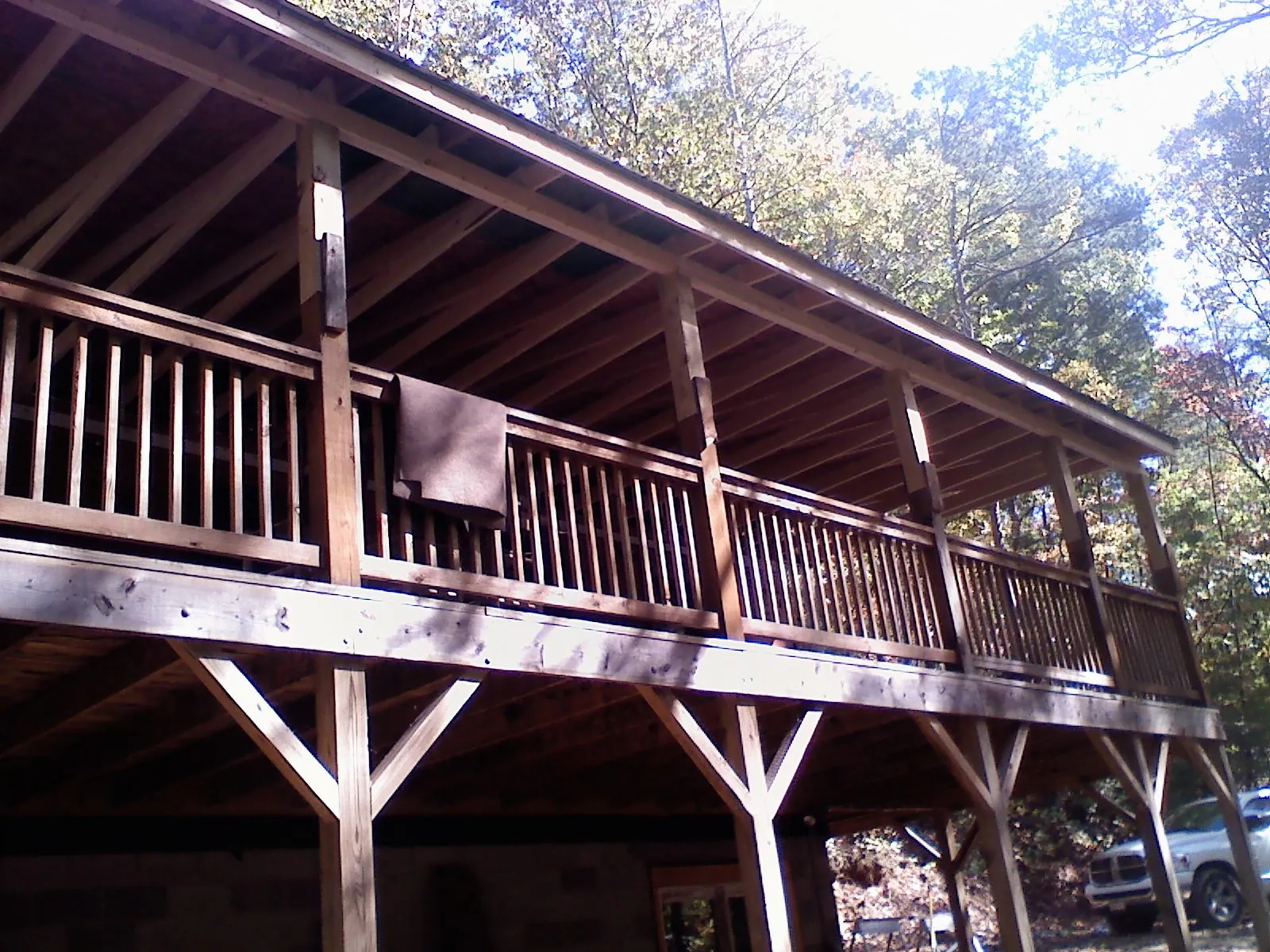 Timber framing under a new elevated porch and deck — Roof Leak Repair in Edenton by Roofing Brothers